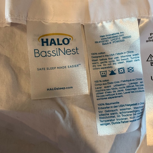 Halo | 2 White Bassinet Fitted Sheets - Picture 2 of 3